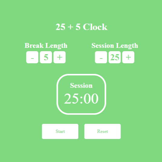 Pomodoro Clock Project Picture