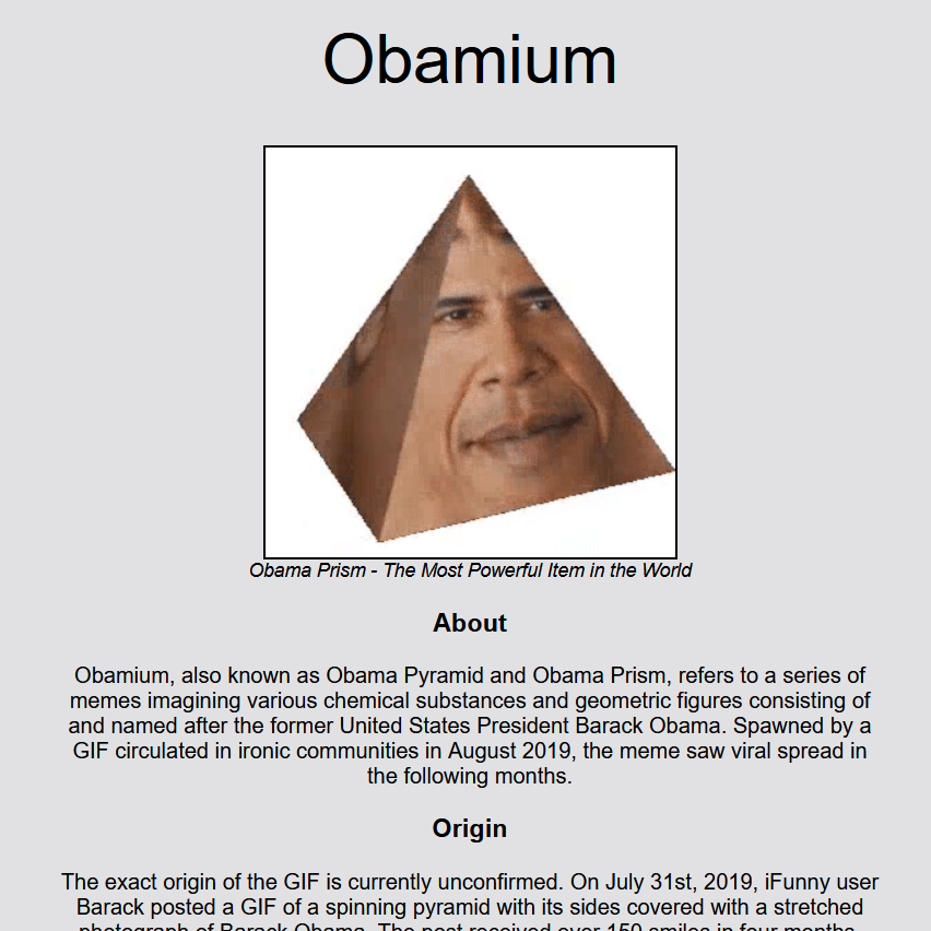 Tribute Page Project Picture